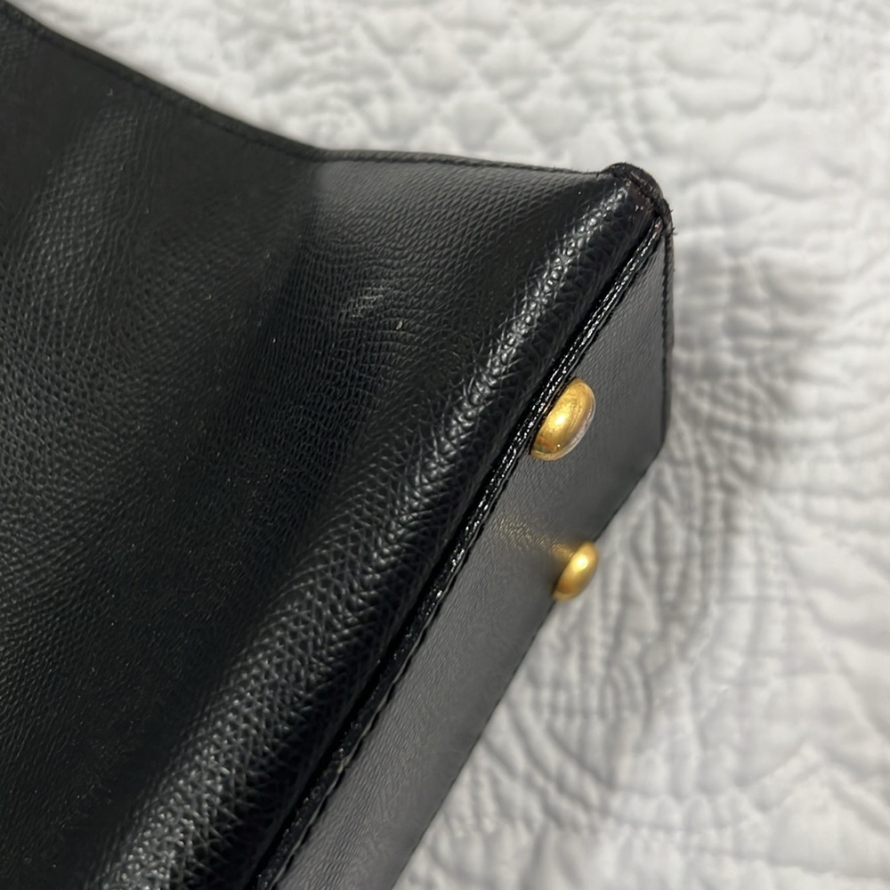 Celine Black Leather Bag with Gold Accents - Picture 4 of 16